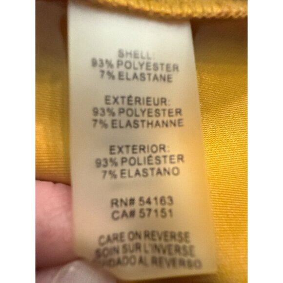 Tommy Hilfiger Mustard Ruffle Sleeve Shift Midi Dress Size 10 Polyester EUC - Picture 7 of 11